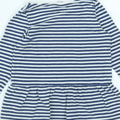 TU Girls Multicoloured Striped Cotton Fit & Flare  Size 18-24 Months  Round Neck