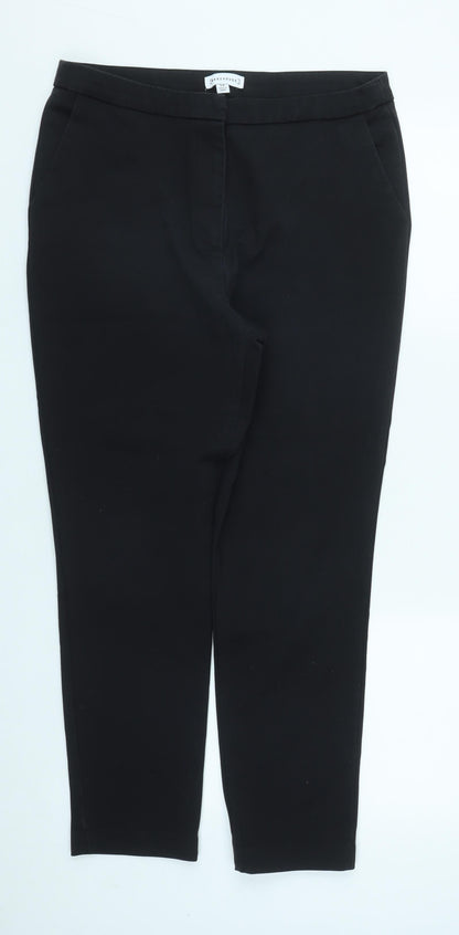 Warehouse Womens Black  Polyester Trousers  Size 14 L26 in Regular Zip