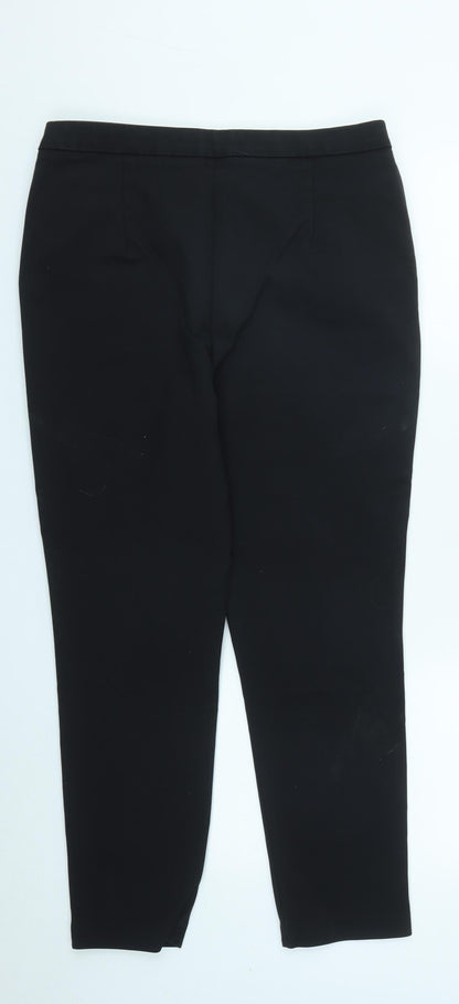 Warehouse Womens Black  Polyester Trousers  Size 14 L26 in Regular Zip