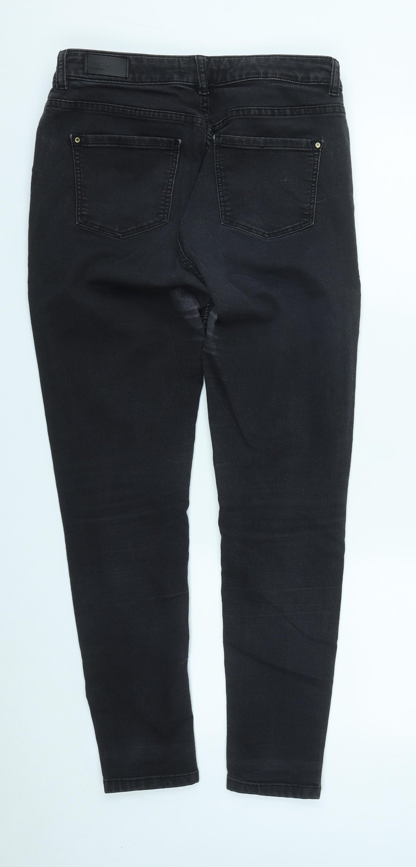 Monsoon Womens Black  Cotton Skinny Jeans Size 12 L27 in Regular Zip