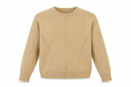 Topshop Womens Brown Round Neck  Acrylic Pullover Jumper Size 8
