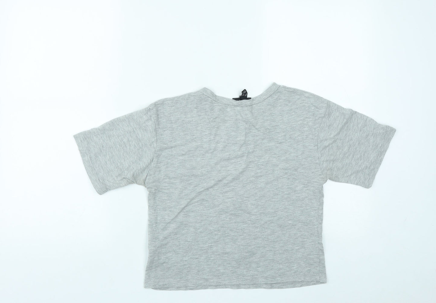 Womens UK Size 6 New Look Grey Basic T-Shirt