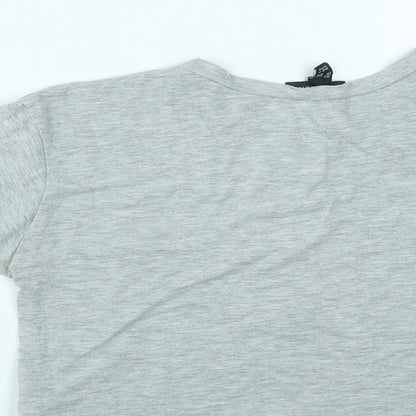Womens UK Size 6 New Look Grey Basic T-Shirt