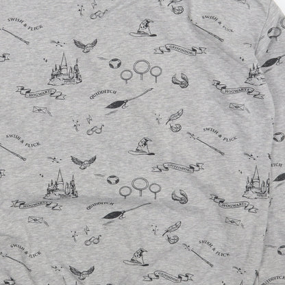 Marks and Spencer Girls Grey Geometric Cotton Pullover Sweatshirt Size 14-15 Years  Pullover