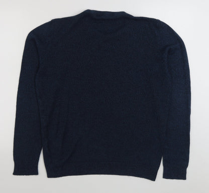 Kensington Mens Blue Round Neck  Acrylic Pullover Jumper Size L