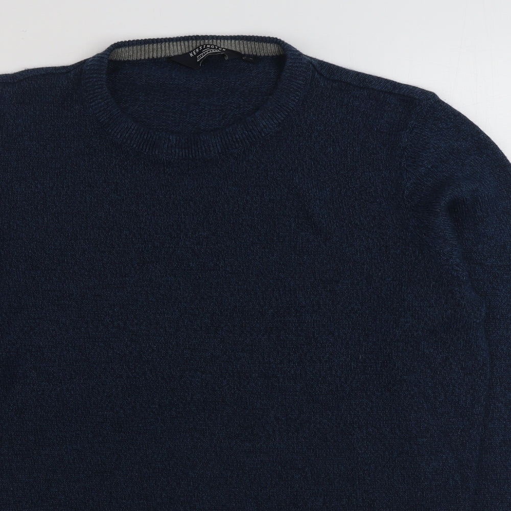 Kensington Mens Blue Round Neck  Acrylic Pullover Jumper Size L