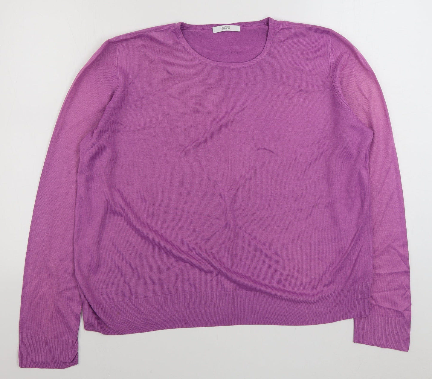 Womens UK Size 18 Marks and Spencer Purple Pullover Jumper