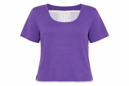 Bonmarché Womens Purple Scoop Neck Cotton Pullover Jumper Size S