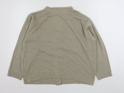Womens UK Size M Exhibit Beige Cardigan Jumper