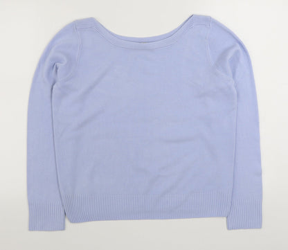 George Womens Purple Boat Neck  Acrylic Pullover Jumper Size 18