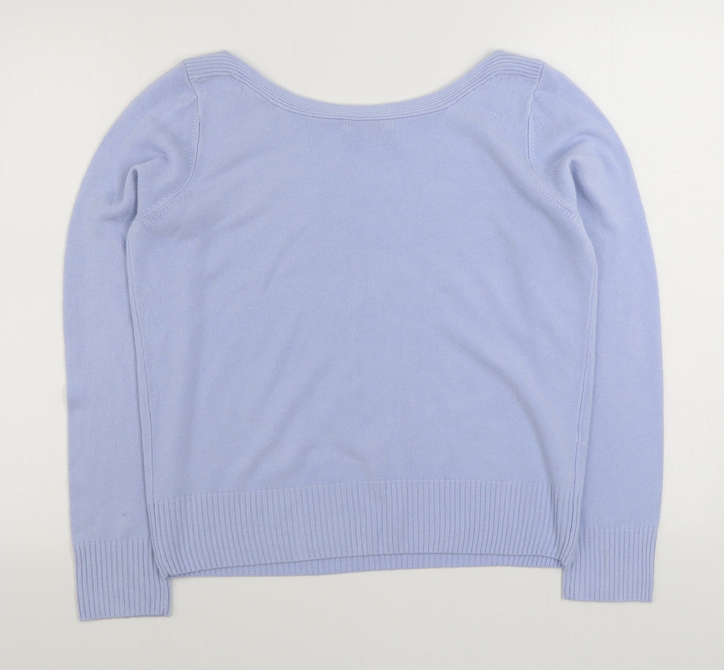 George Womens Purple Boat Neck  Acrylic Pullover Jumper Size 18