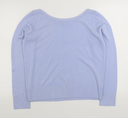 George Womens Purple Boat Neck  Acrylic Pullover Jumper Size 18