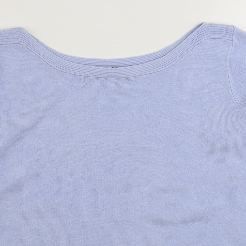 George Womens Purple Boat Neck  Acrylic Pullover Jumper Size 18