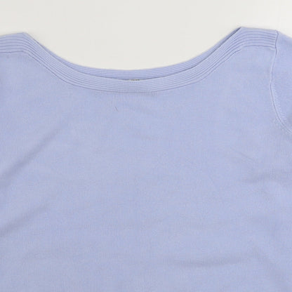 George Womens Purple Boat Neck  Acrylic Pullover Jumper Size 18