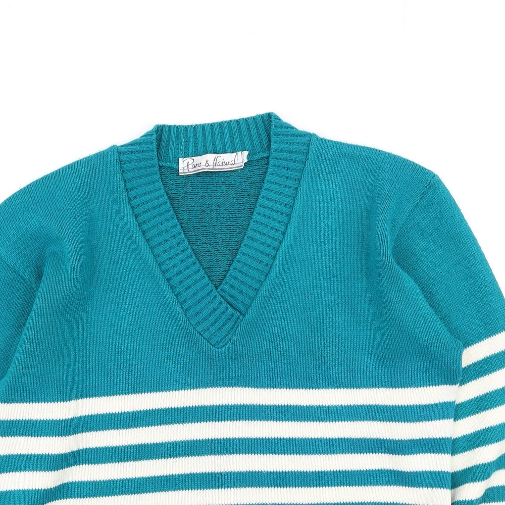 Womens UK Size S Pure & Natural Green Pullover Jumper