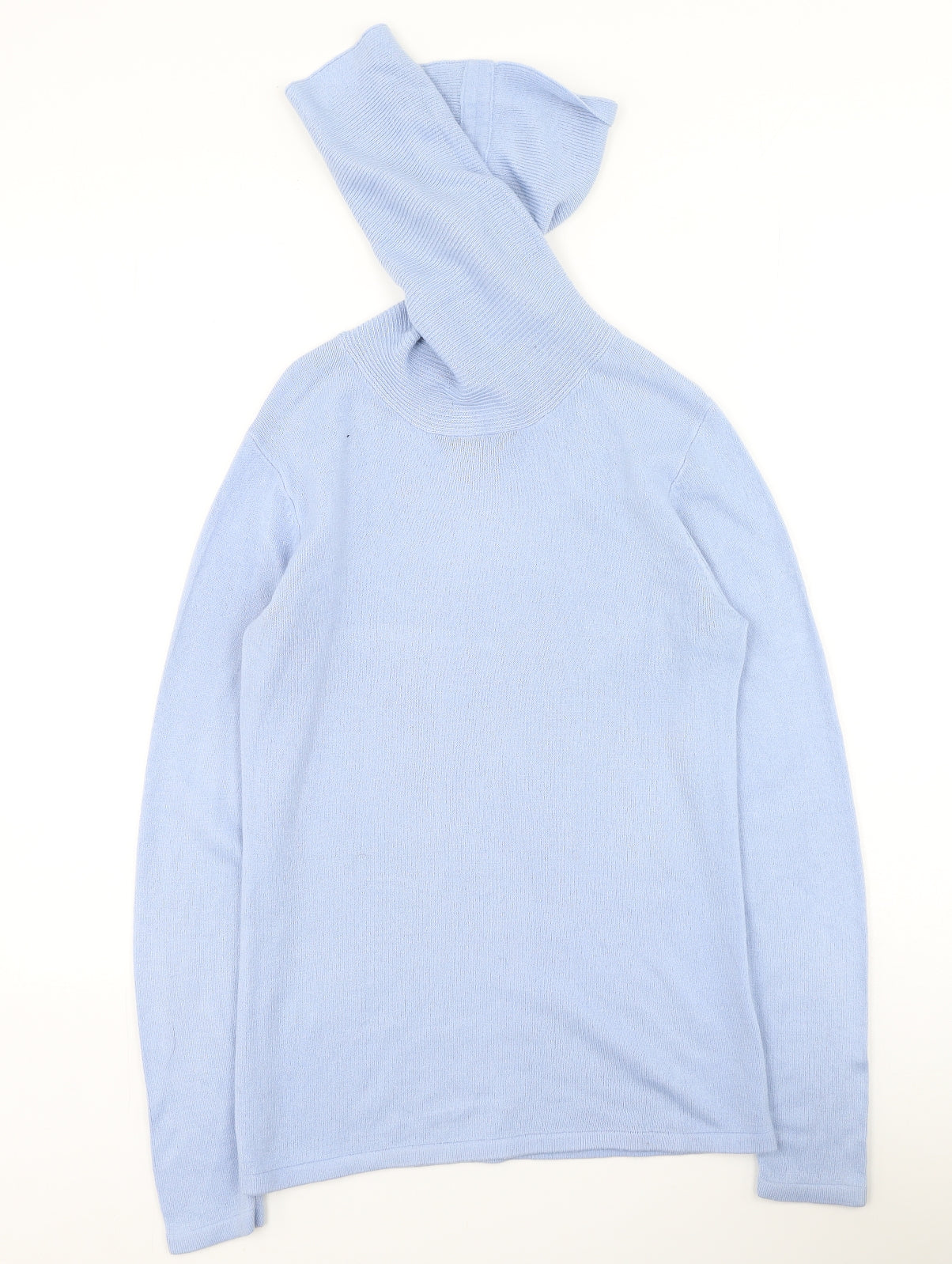Emreco Womens Blue High Neck  Acrylic Pullover Jumper Size 10