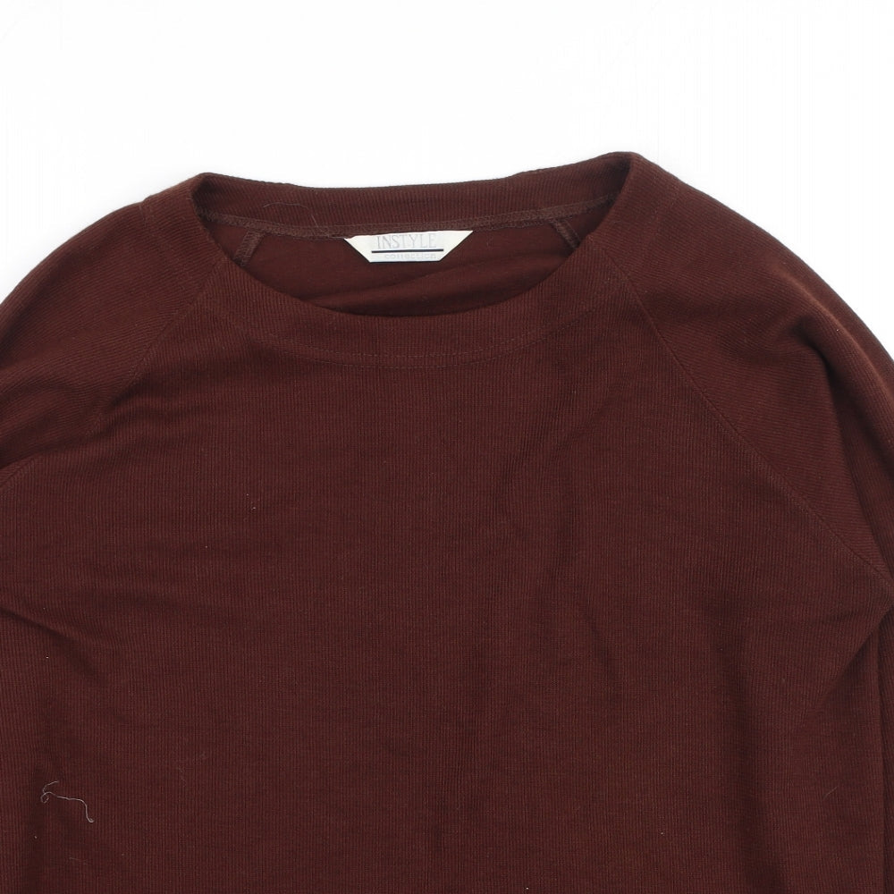 Instyle Womens Brown Round Neck  Polyester Pullover Jumper Size S