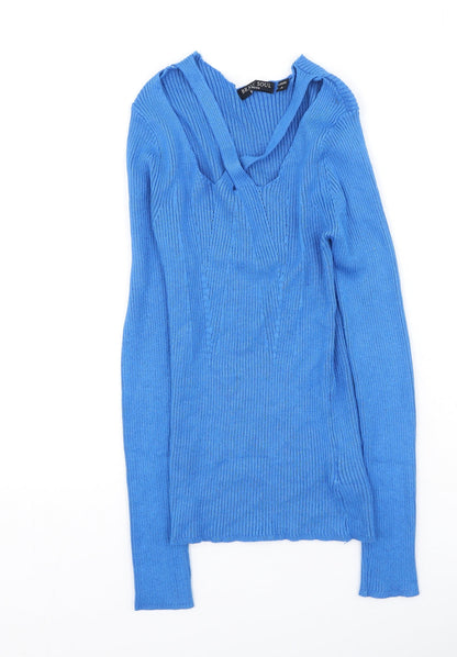 Womens UK Size S Brave Soul Blue Pullover Jumper