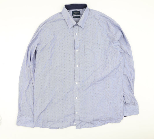 F&F Mens Blue  Cotton  Button-Up Size 42 Collared