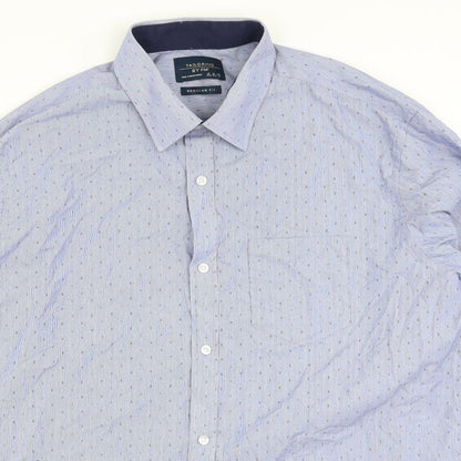 F&F Mens Blue  Cotton  Button-Up Size 42 Collared