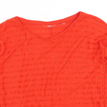 Womens UK Size 12 Next Red Basic T-Shirt