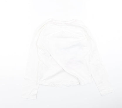 Dunnes Stores Girls White  Cotton Basic Casual Size 10 Years Round Neck  - Follow Your Dreams
