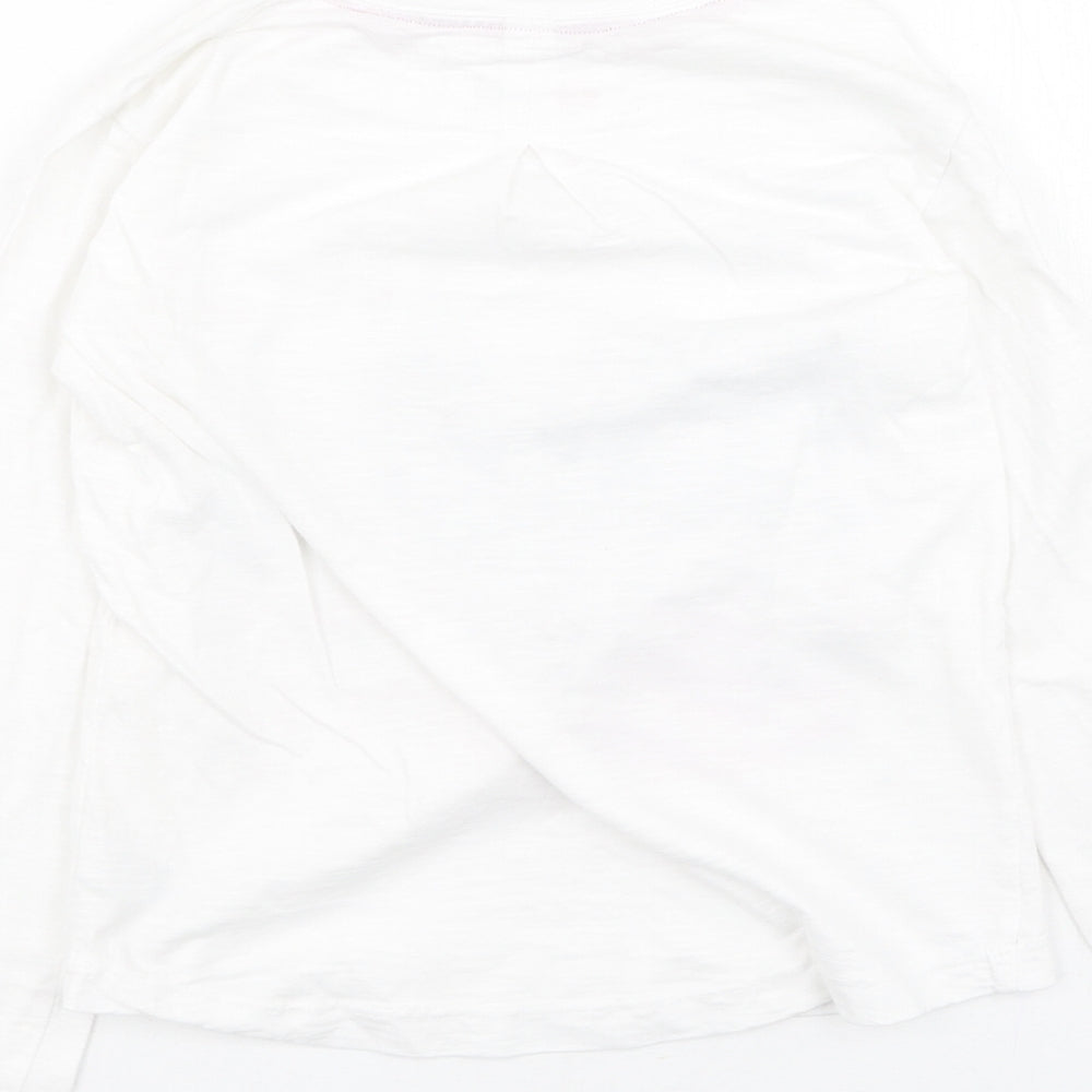 Dunnes Stores Girls White  Cotton Basic Casual Size 10 Years Round Neck  - Follow Your Dreams