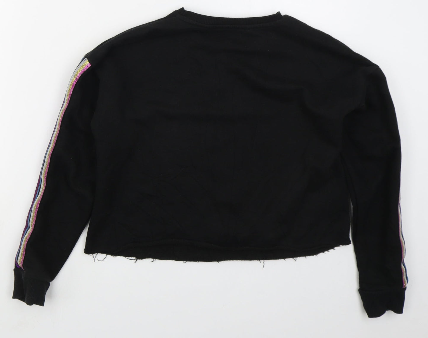 Primark Girls Black  Cotton Pullover Sweatshirt Size 12-13 Years  Pullover - Merci
