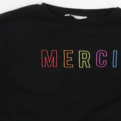 Primark Girls Black  Cotton Pullover Sweatshirt Size 12-13 Years  Pullover - Merci