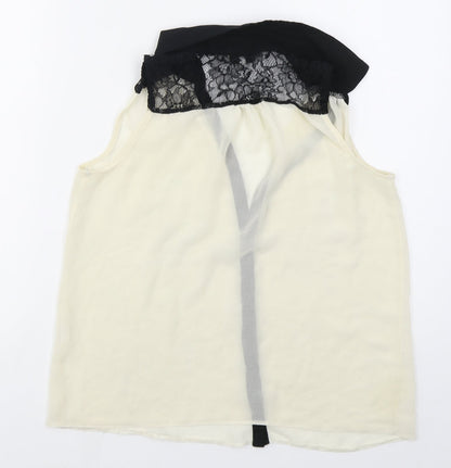 Womens UK Size 10 New Look Beige Basic Button-Up