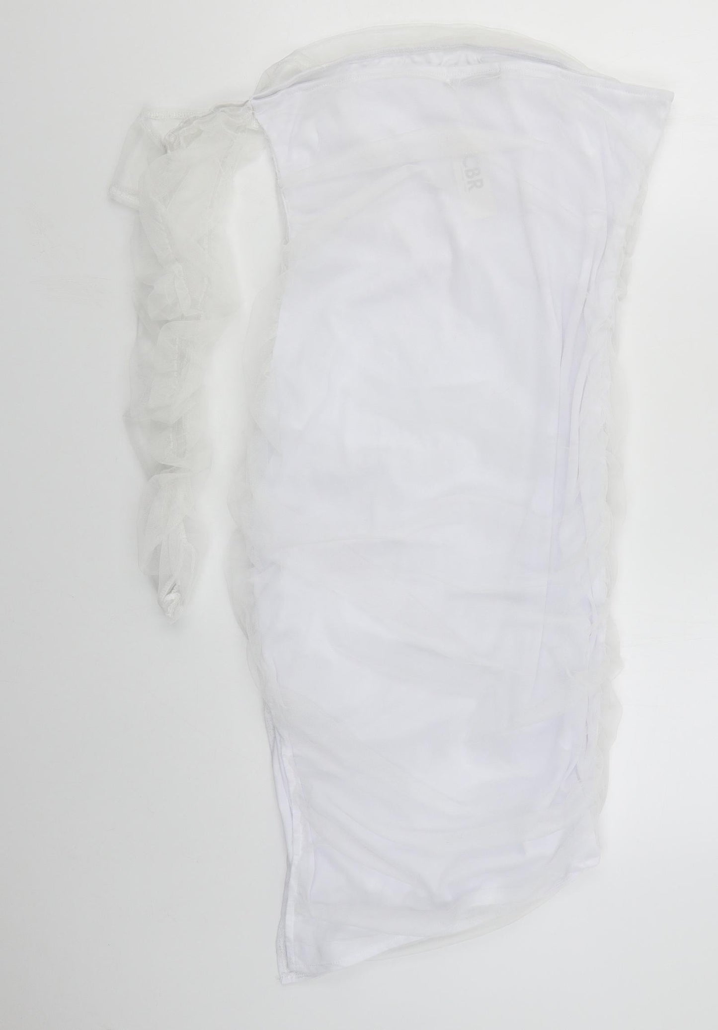 CBR Womens White  Polyester Bodycon  Size L  Off the Shoulder Zip