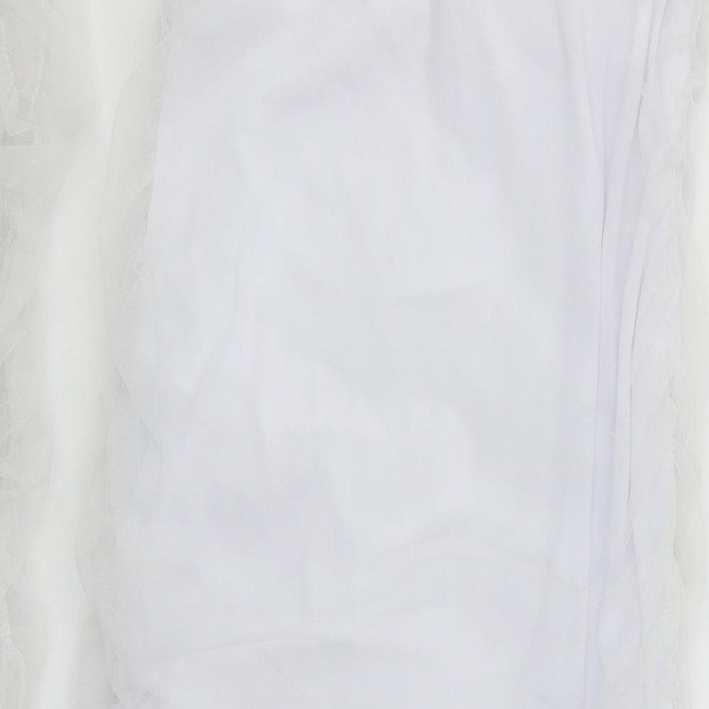 CBR Womens White  Polyester Bodycon  Size L  Off the Shoulder Zip