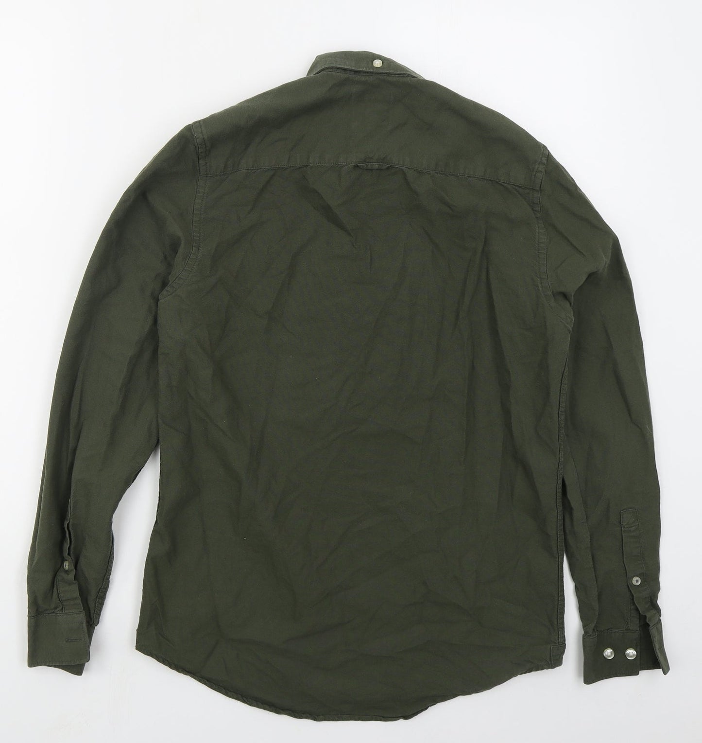 River Island Mens Green  Cotton  Button-Up Size XS Collared Button