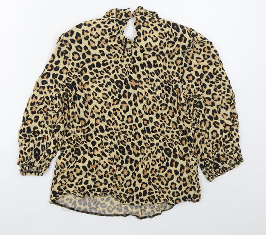 Womens UK Size 10 New Look Brown Basic Blouse