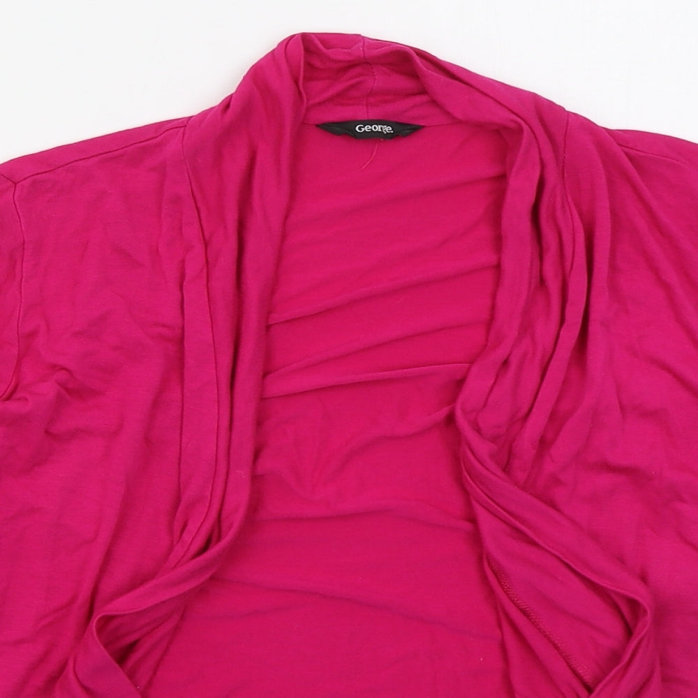George Womens Pink V-Neck  Viscose Cardigan Jumper Size 12