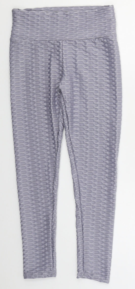 Preworn Womens Grey  Polyester Compression Leggings Size S L23 in Regular