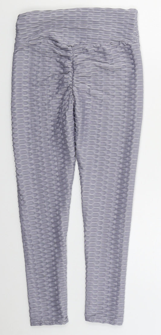 Preworn Womens Grey  Polyester Compression Leggings Size S L23 in Regular