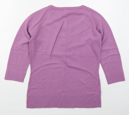 Womens UK Size M M&Co Purple Pullover Jumper