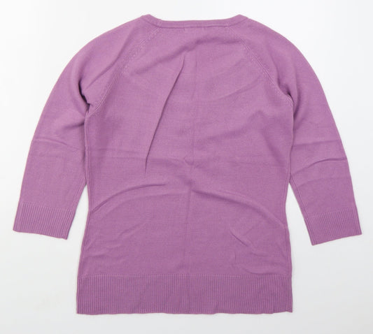 Womens UK Size M M&Co Purple Pullover Jumper