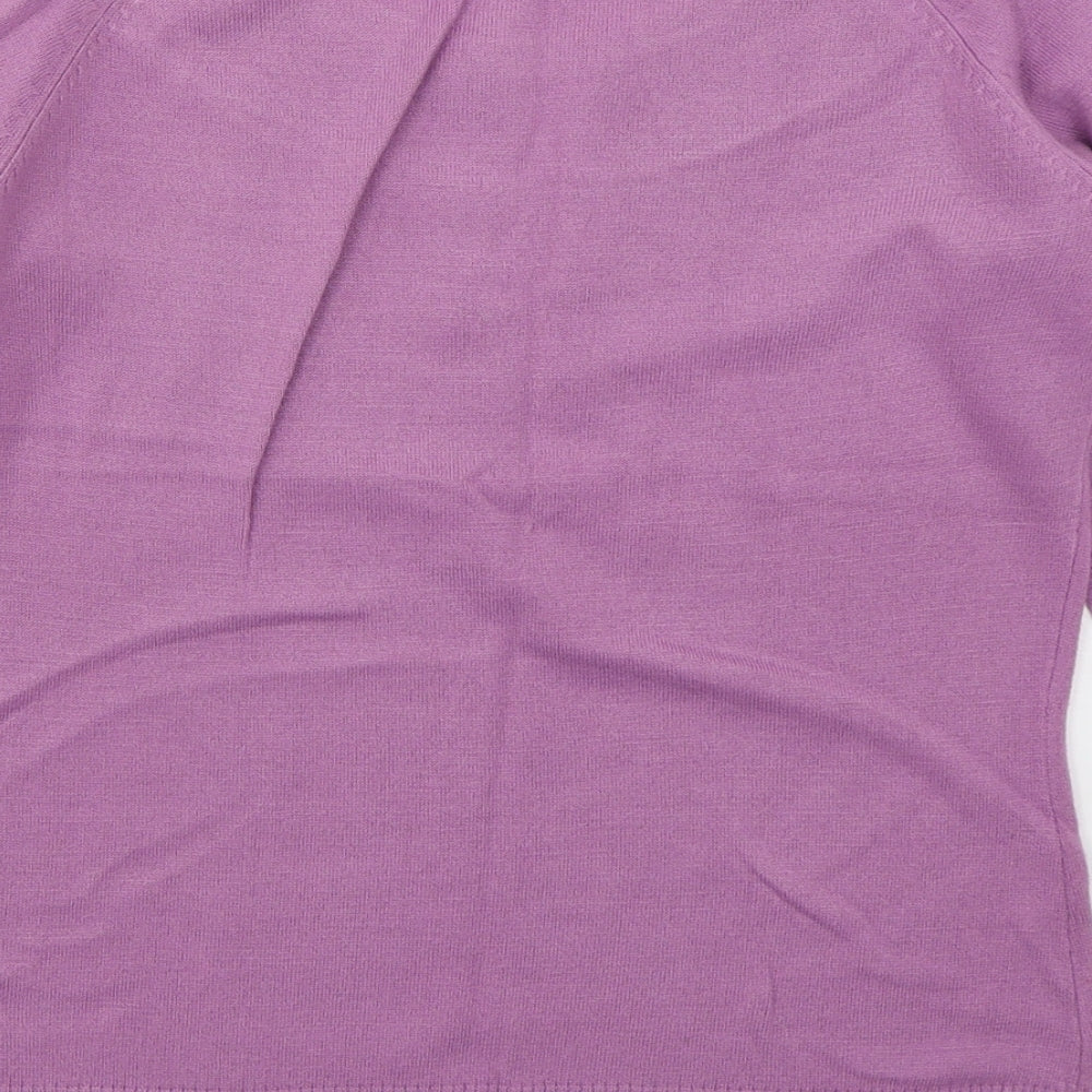Womens UK Size M M&Co Purple Pullover Jumper