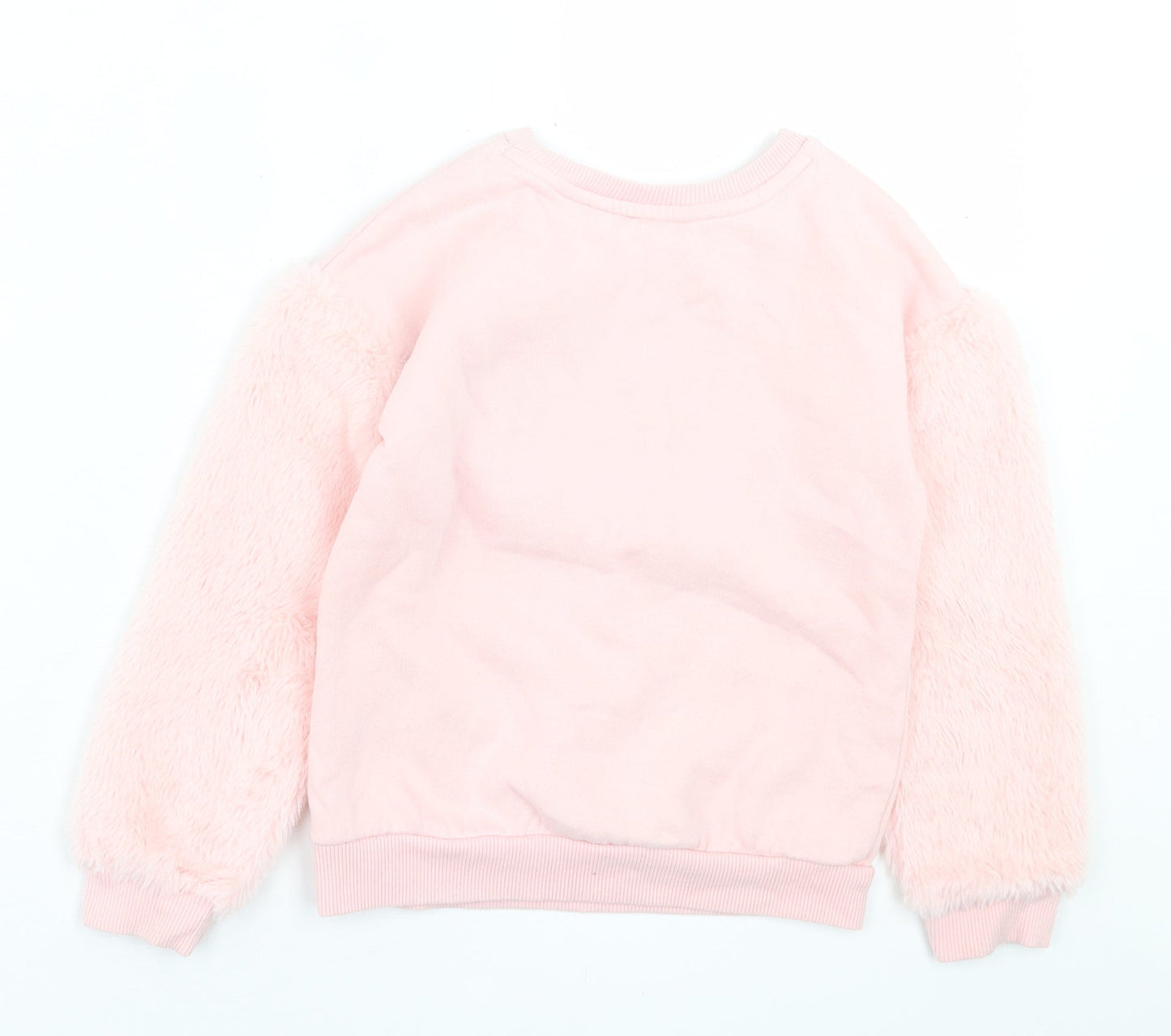 George Girls Pink  Cotton Pullover Sweatshirt Size 6-7 Years  Pullover - I Love Pudsey