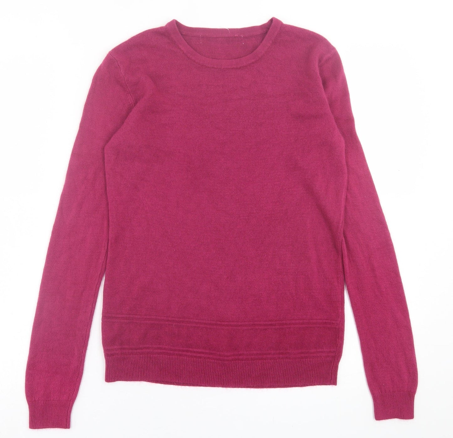 Preworn Womens Purple Crew Neck  Acrylic Pullover Jumper Size S