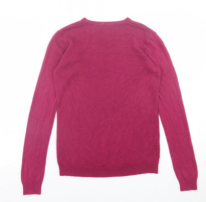 Preworn Womens Purple Crew Neck  Acrylic Pullover Jumper Size S