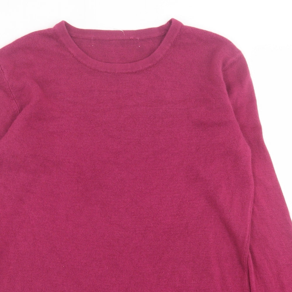 Preworn Womens Purple Crew Neck  Acrylic Pullover Jumper Size S