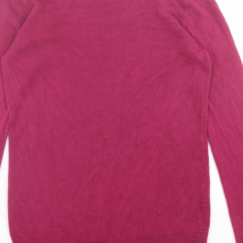 Preworn Womens Purple Crew Neck  Acrylic Pullover Jumper Size S