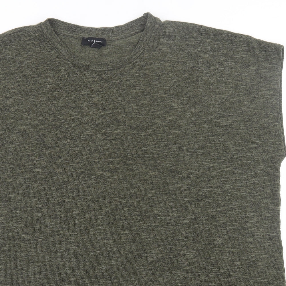 Womens UK Size L New Look Green Basic T-Shirt