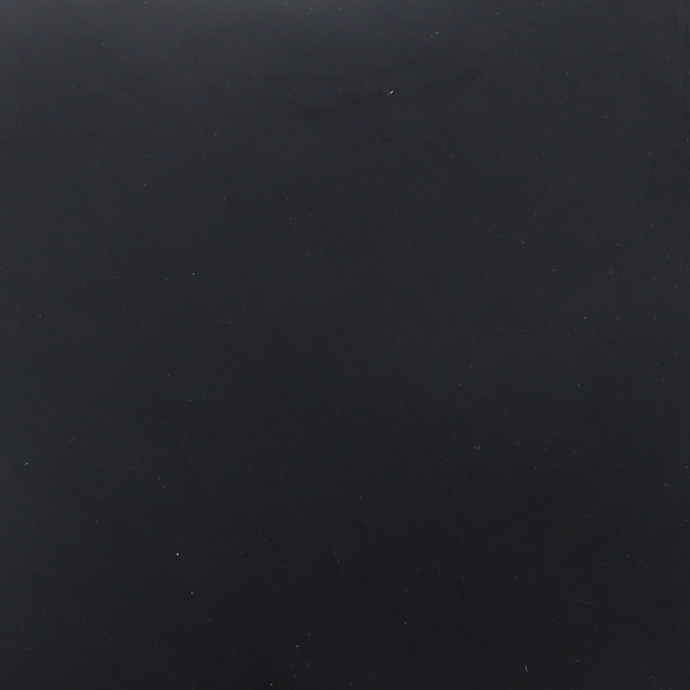 Primark Womens Black  Viscose Cropped T-Shirt Size 4 Crew Neck