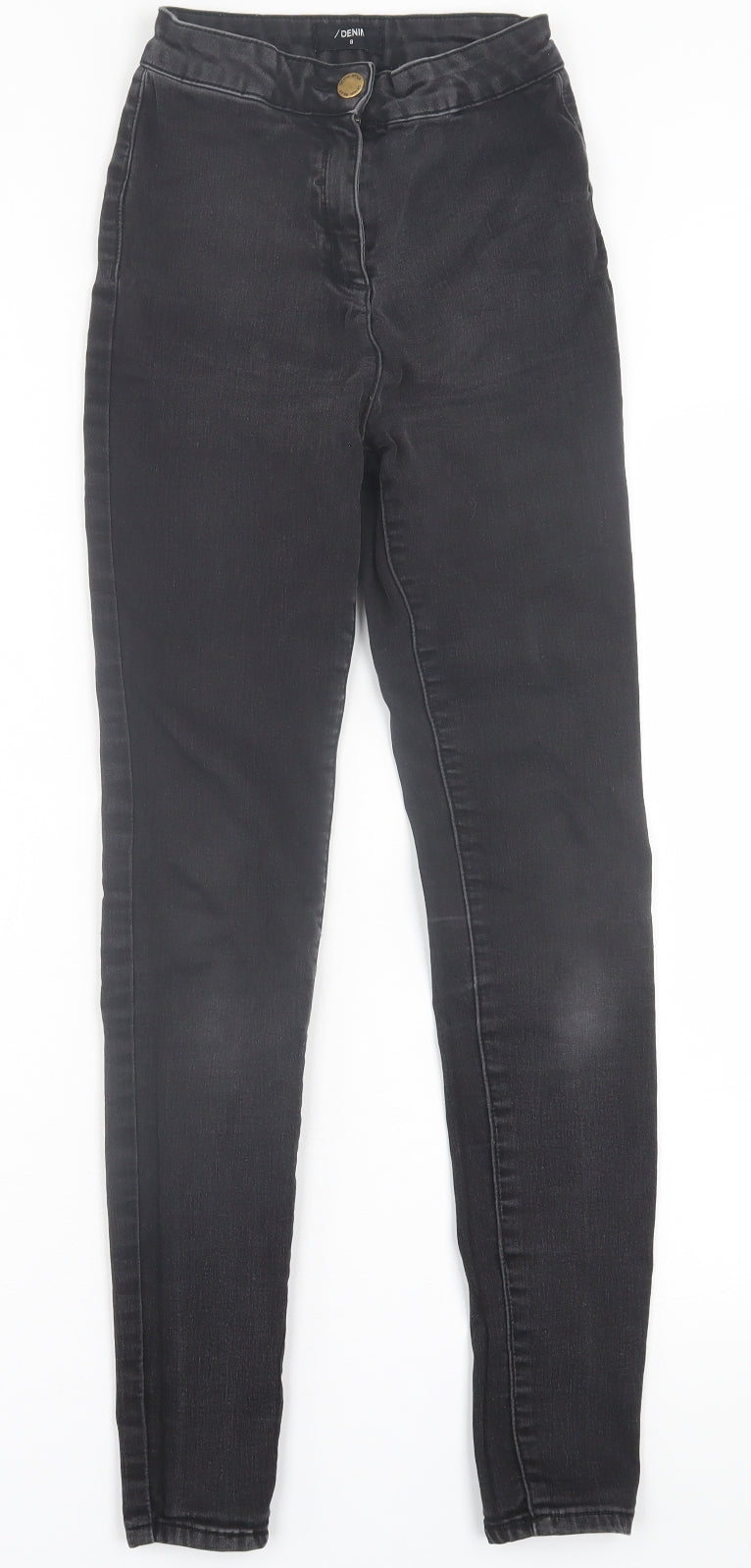 Matalan Womens Black  Cotton Skinny Jeans Size 8 L28 in Regular Button