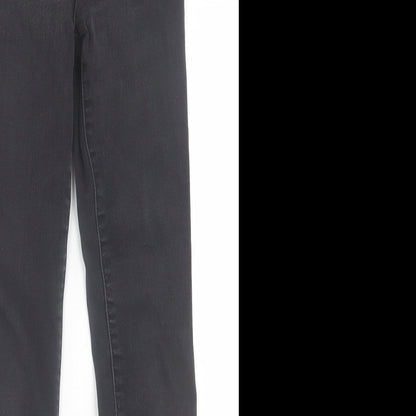 Matalan Womens Black  Cotton Skinny Jeans Size 8 L28 in Regular Button