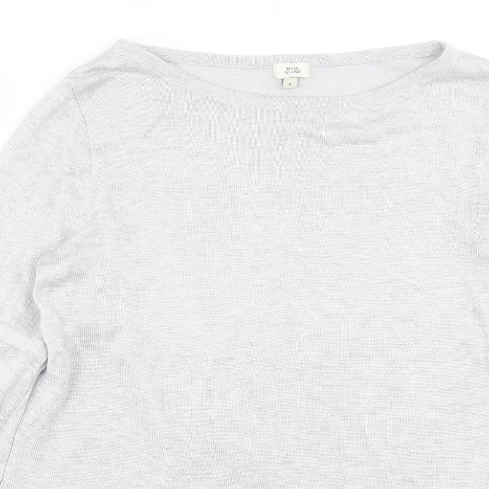 Womens UK Size 8 River Island Grey Pullover Jumper
